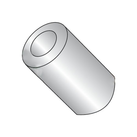 Round Spacer, #4 Screw Size, Plain 18-8 Stainless Steel, 11/16 In Overall Lg, 0.114 In Inside Dia